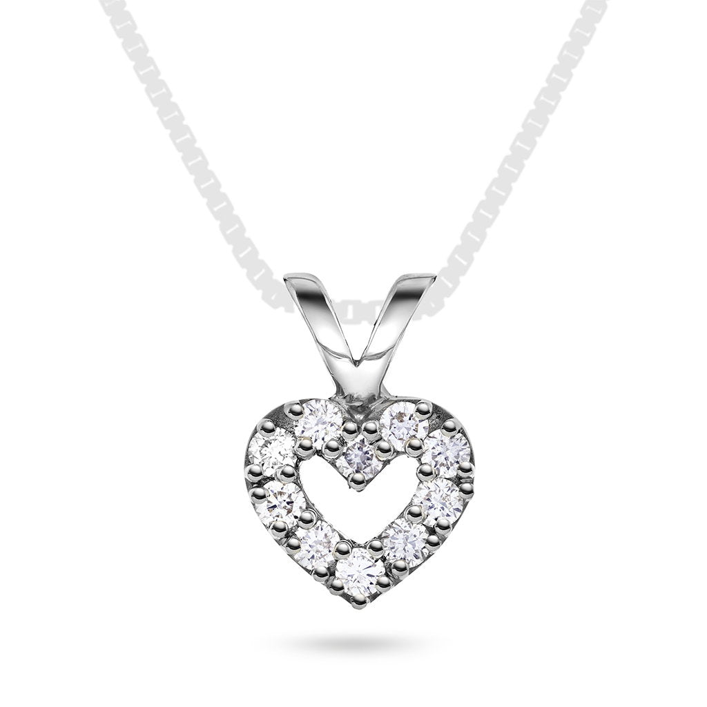 Anheng i 14 karat hvitt gull med diamant 0,30 ct