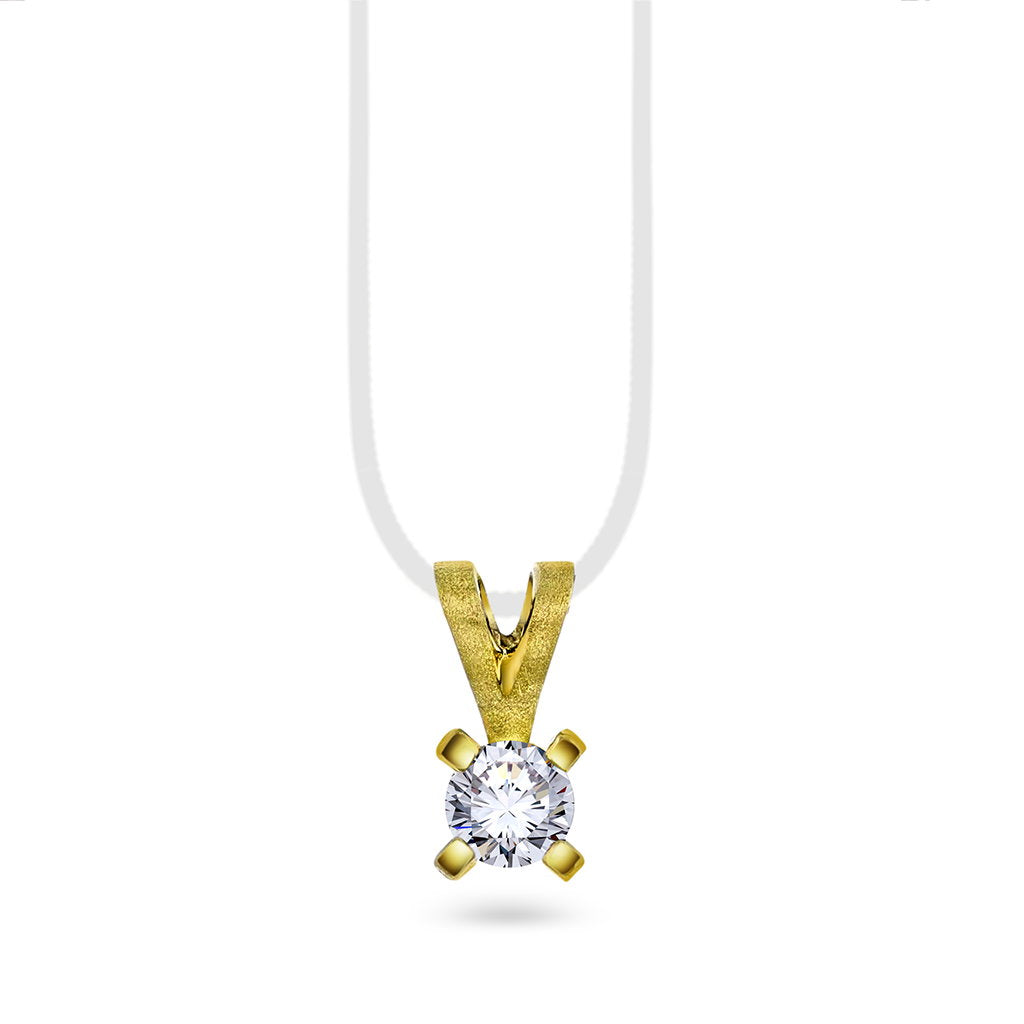Polaris anheng i 14 karat gult gull med diamant 0,50 ct