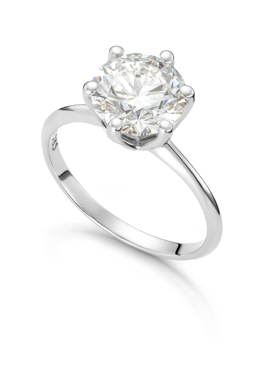 Svolder ring i 585 gull med laboratoriedyrket diamant 3 ct VS1, bilde 2 av 2