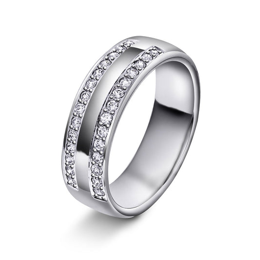 Forever giftering i 585 gull med diamant 0,28 ct W/SI, innvendig buet, 6 mm, nr. GD260, bilde 2 av 2