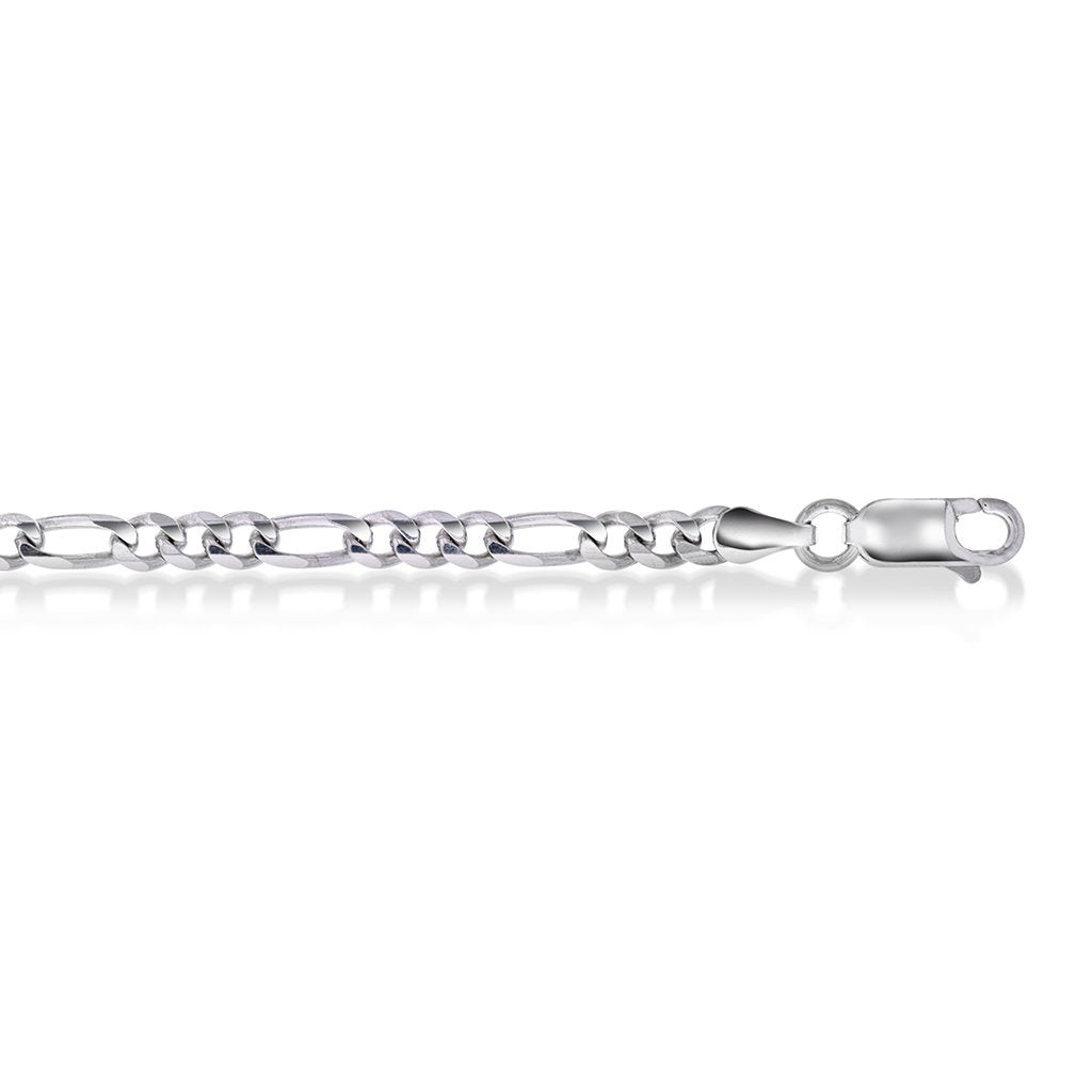 Figaro halskjede i rhodinert 925 sølv 3,5 mm, 60 cm