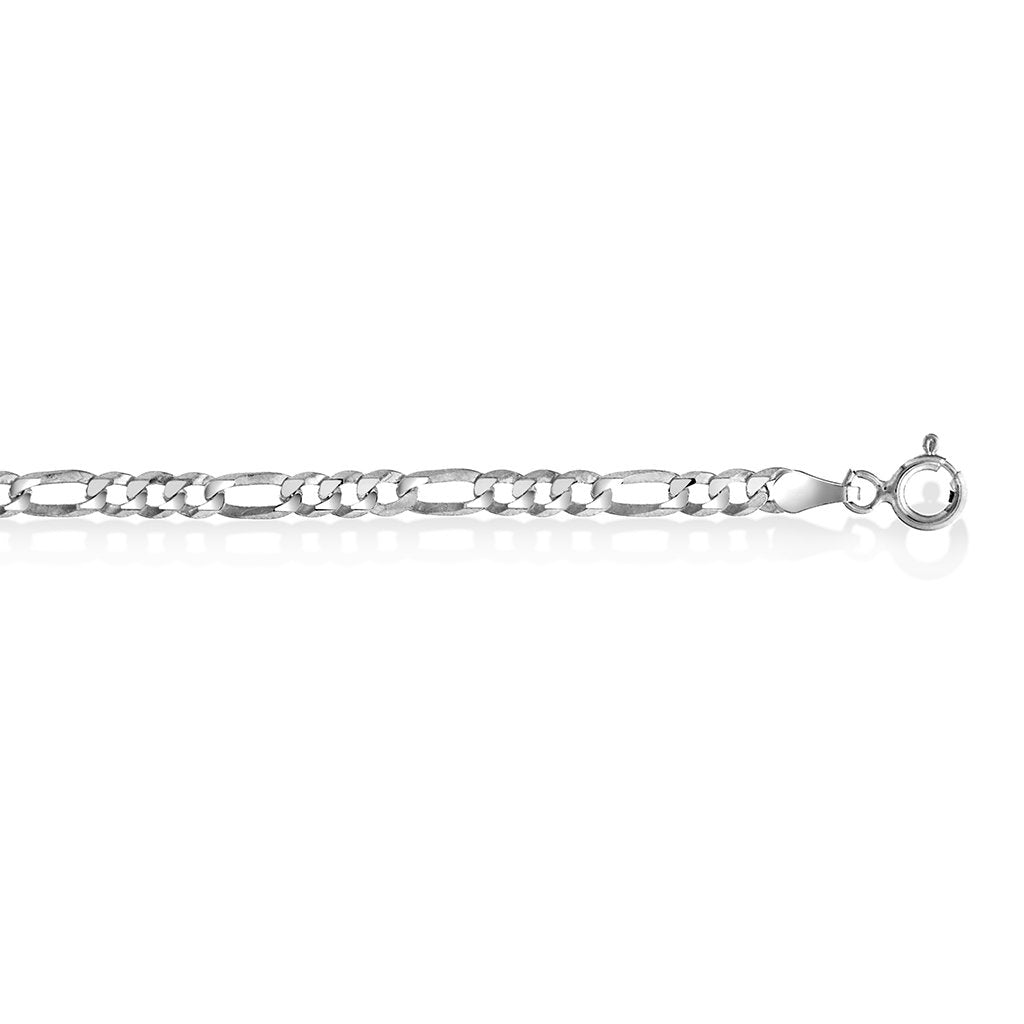 Figaro halskjede i rhodinert sølv 3,4 mm, 60 cm