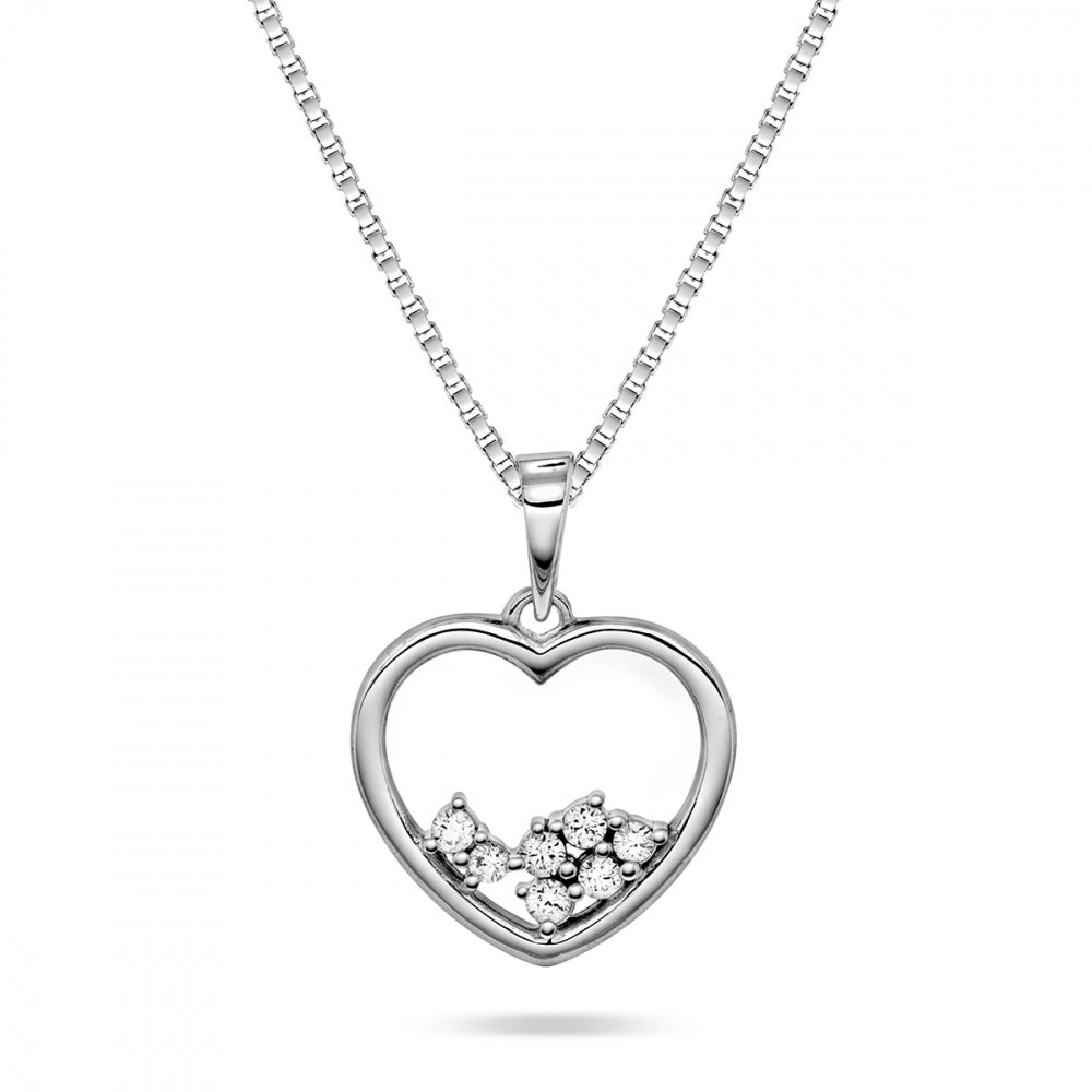 Anheng hjerte med diamant 0,15 ct