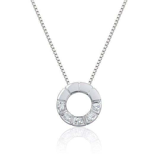 Allianse anheng i 585 gull med 5 diamanter 0,25 ct, 13,4 mm, bilde 2 av 2