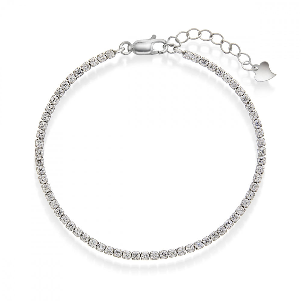 Tennisarmbånd i sølv med zirkonia 2,0 mm