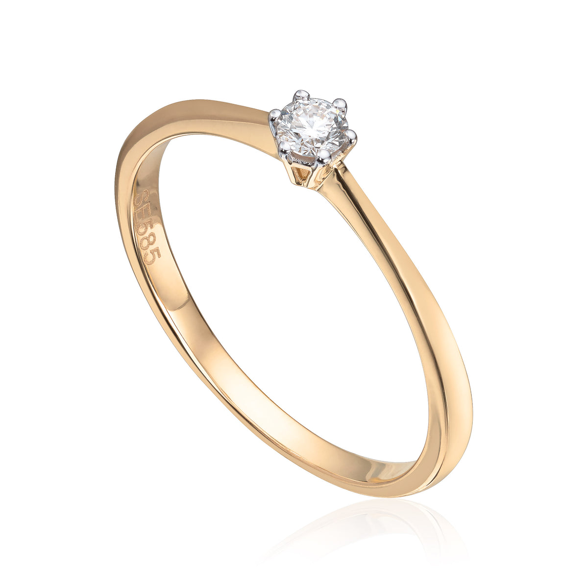 Carmen ring i 585 gult gull med diamant 0,03 ct