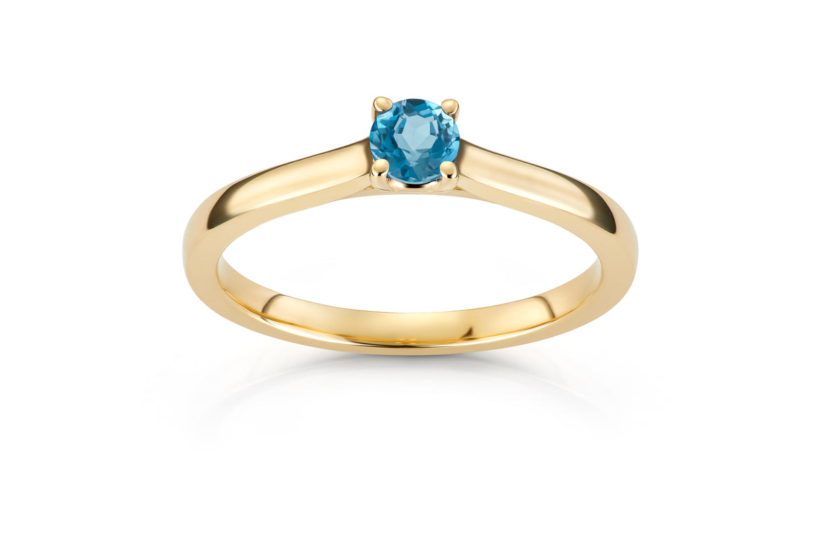 Svolder ring Daisy i 585 gull med diamant og topas, bilde 2 av 2