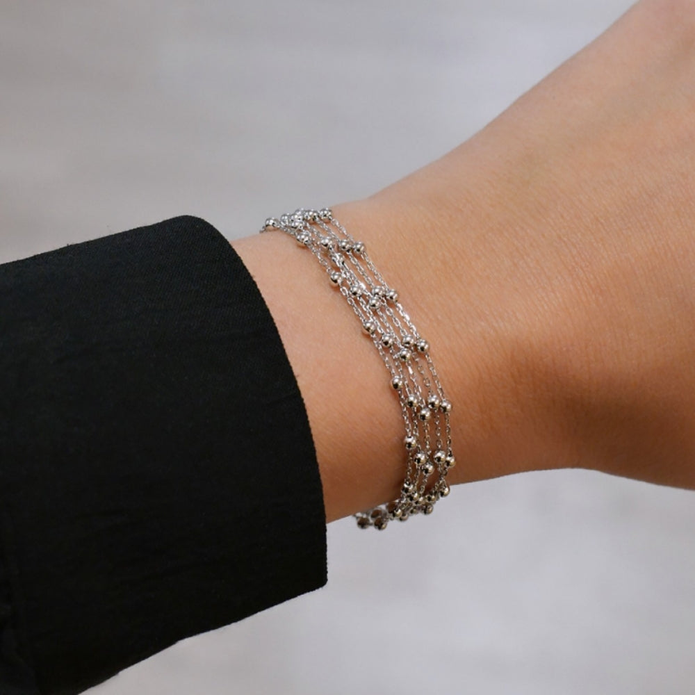Armbånd i rhodinert sølv med kuler, bilde 2 av 2