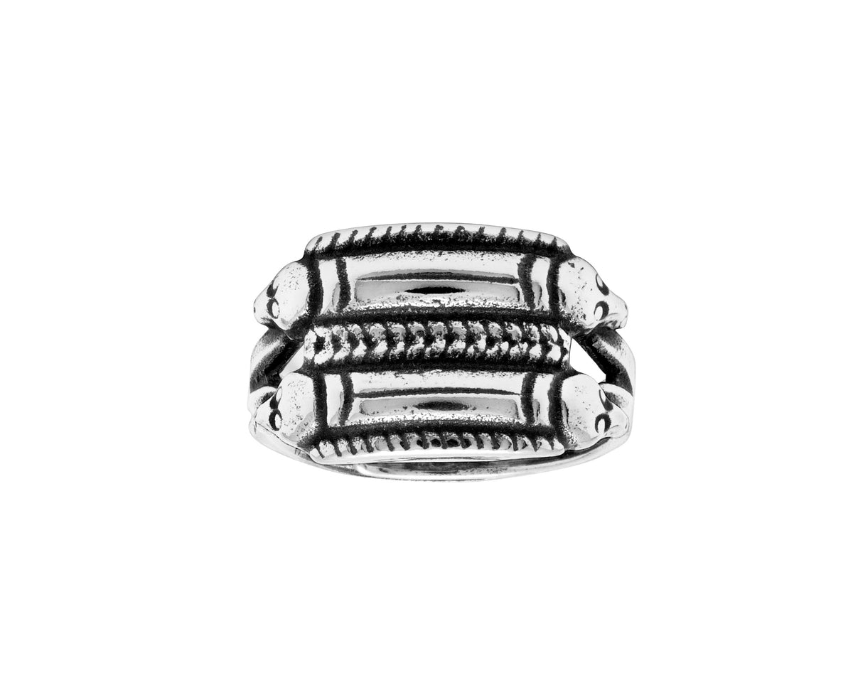 Ring i 925 sølv med dragemotiv, 13 mm