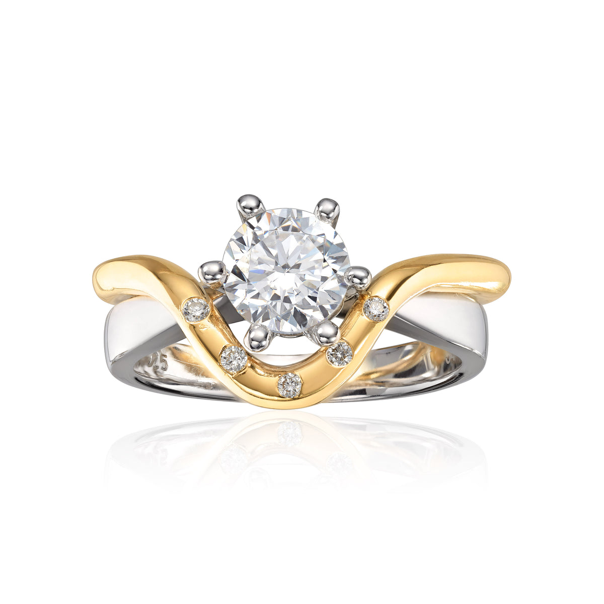 Visholm Design ring i 585 gult gull med diamant 0,05 ct, 2,2 mm, bilde 2 av 2