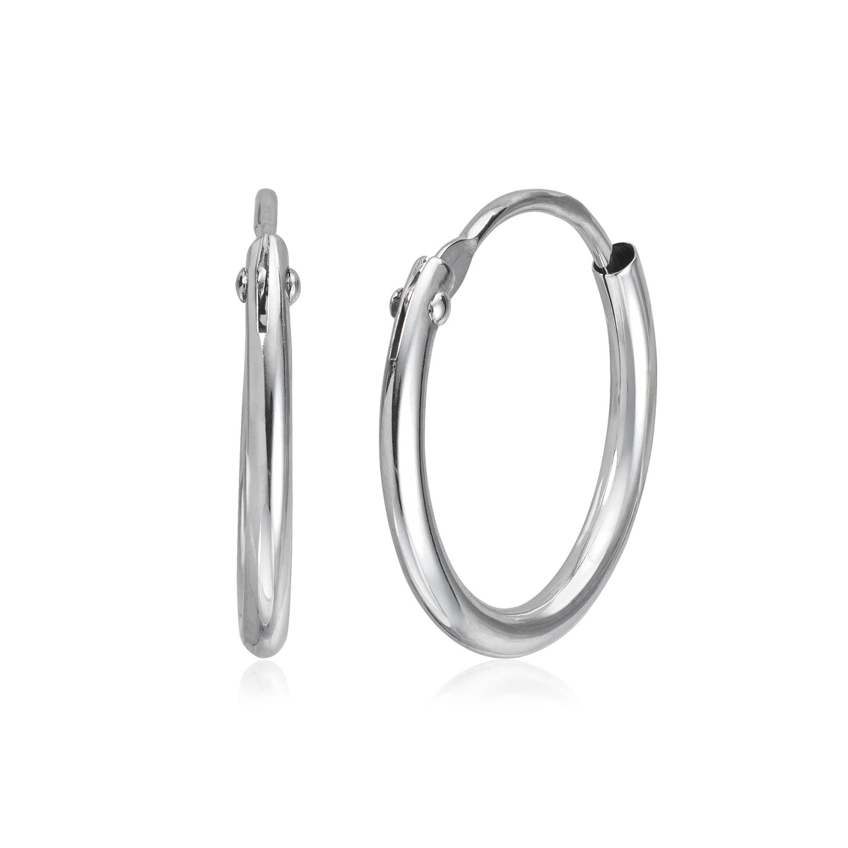 Carmen øredobber i rhodinert 585 hvitt gull, 1,3x13 mm