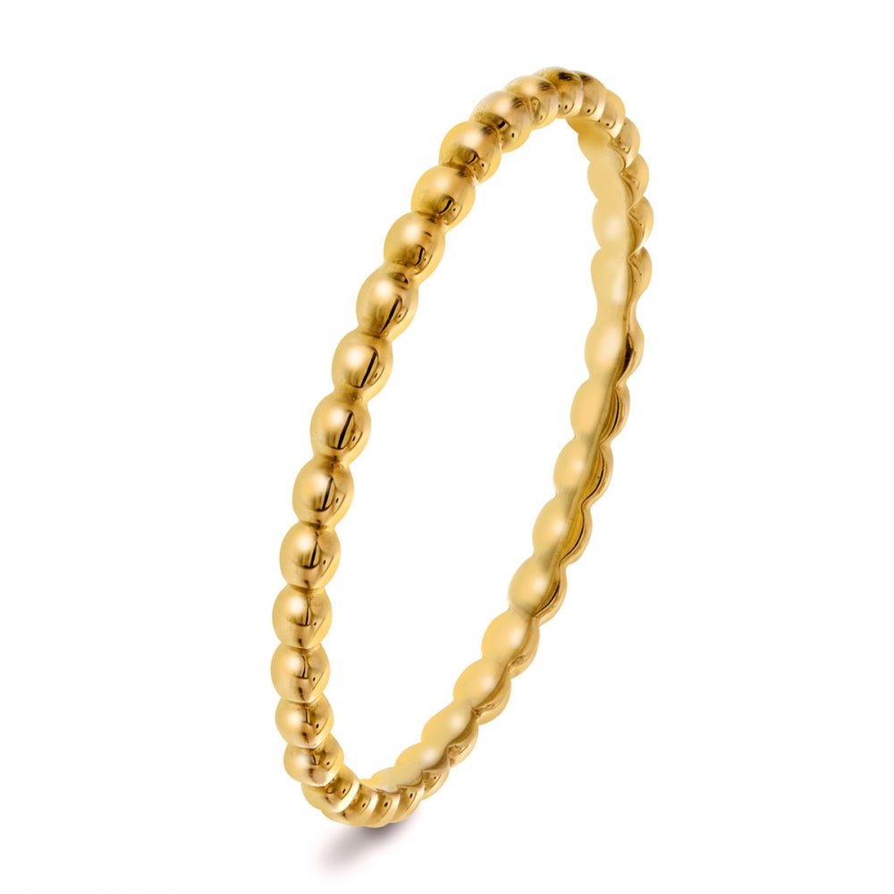 Ring i gult gull med kuler, modell 50374