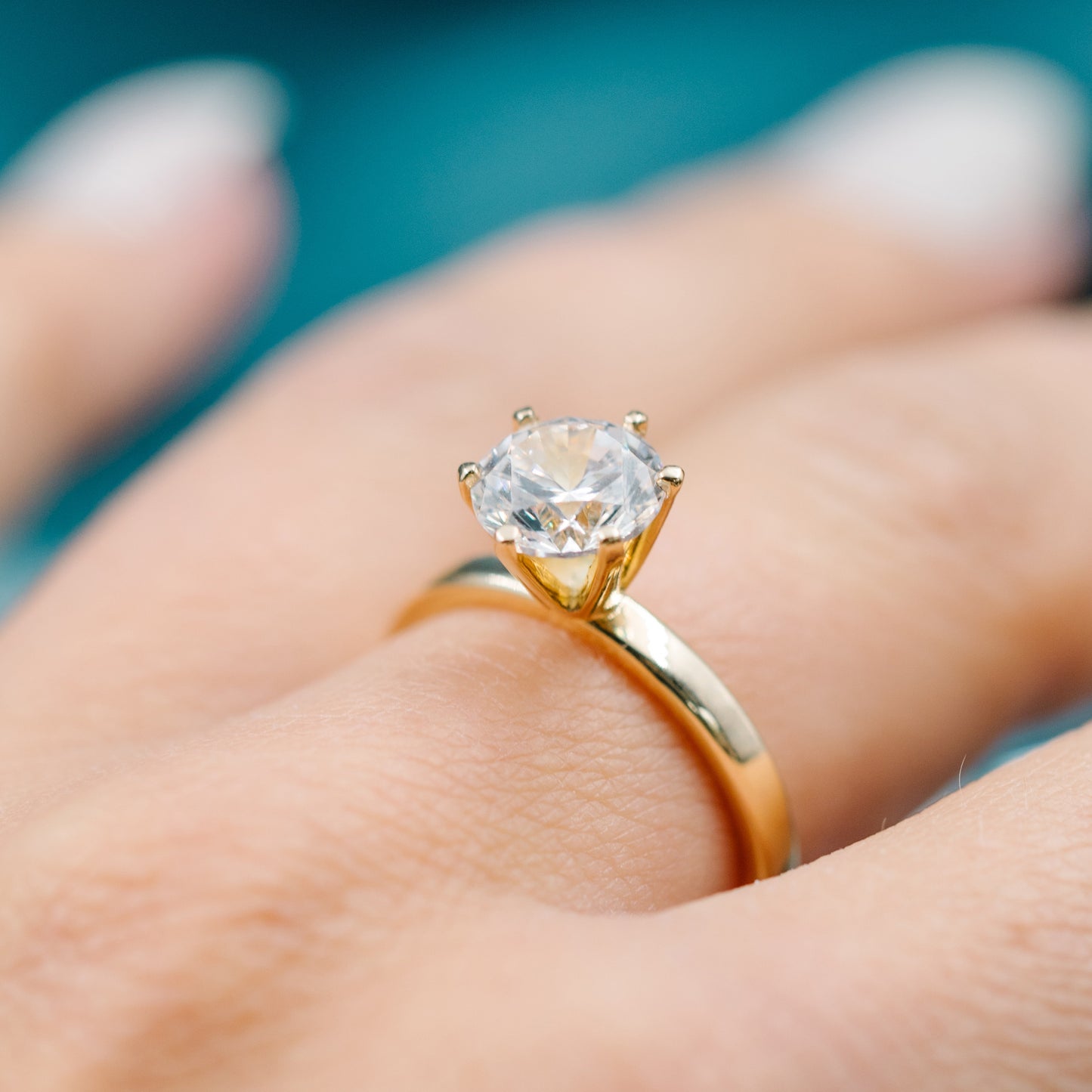 Contessa ring i gull LAB diamant 2,0 ct N240610
