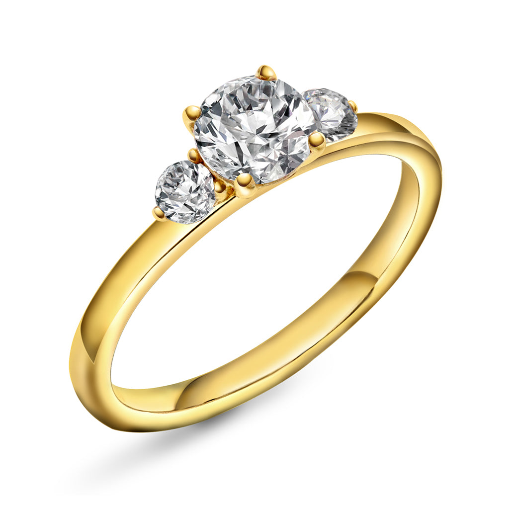Princess ring gull LAB diamanter 0,95 ct N240621