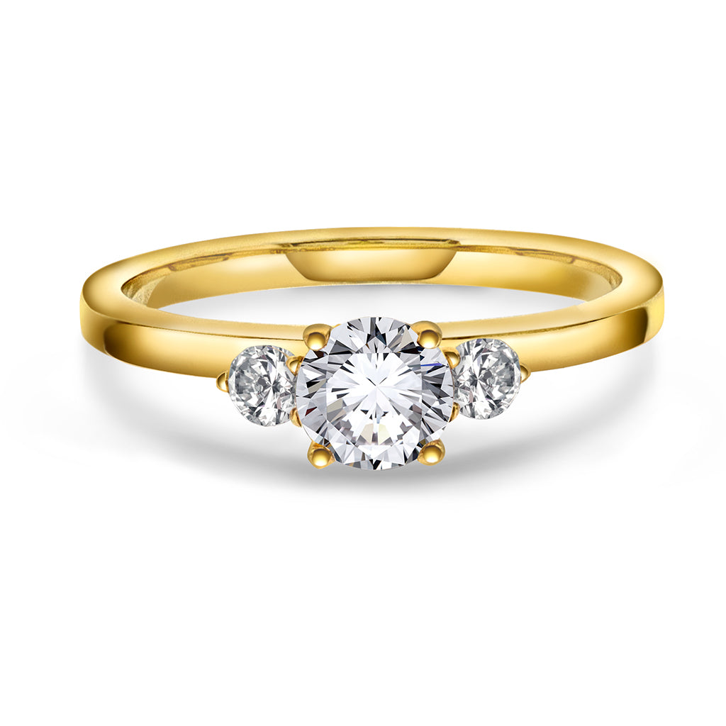 Princess ring gull LAB diamanter 0,95 ct N240621