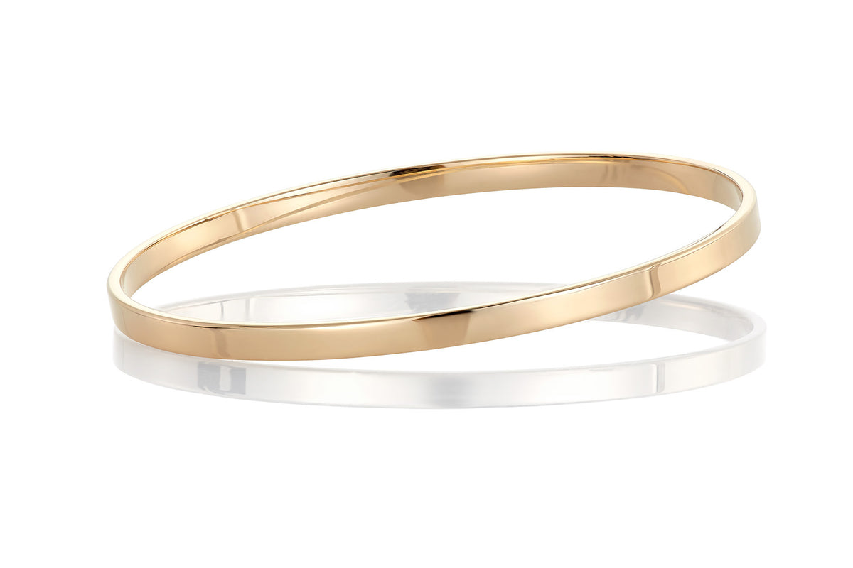 Classic armring i 585 gult gull, flat profil 4 mm