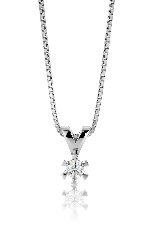 Svolder anheng i 585 gull med diamant 0,20 ct GTW/SI, bilde 2 av 2