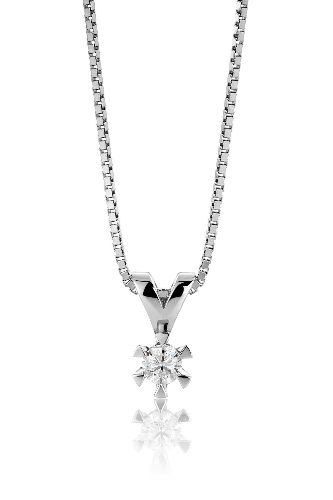 Svolder anheng i 585 gull med diamant 0,20 ct GTW/SI, bilde 2 av 2