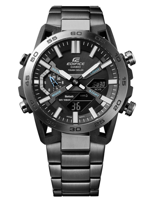 Casio Edifice Herreklokke ECB-2000DC i Stål - Anadigi Mineralglass