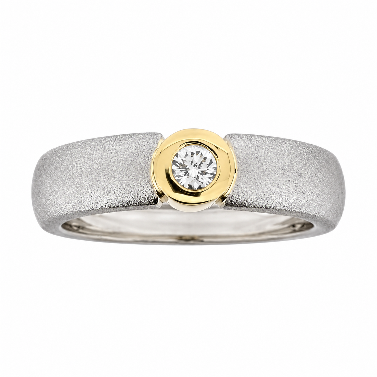 Visholm Design ring i 585 tofarget gull med diamant 0,12 ct, 6 mm