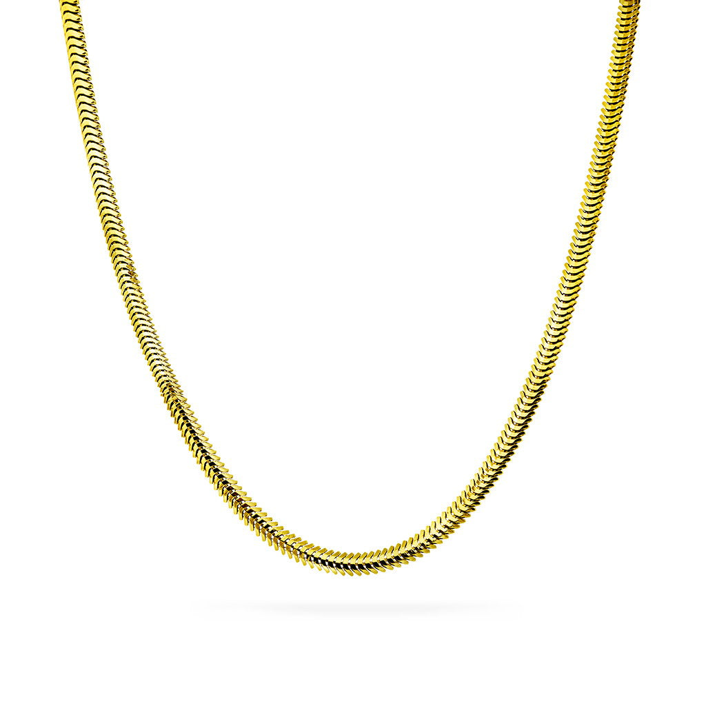 Oval slange halskjede i forgylt sølv 2,6 mm, 45 cm