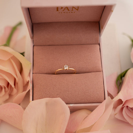 Vida ring i 585 gult gull med diamant 0,25 ct, bilde 2 av 2