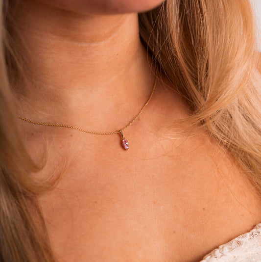 Anheng i gull med lys rosa zirkonia 59780 - Bjerveur.noAnheng i gull med lys rosa zirkonia 59780