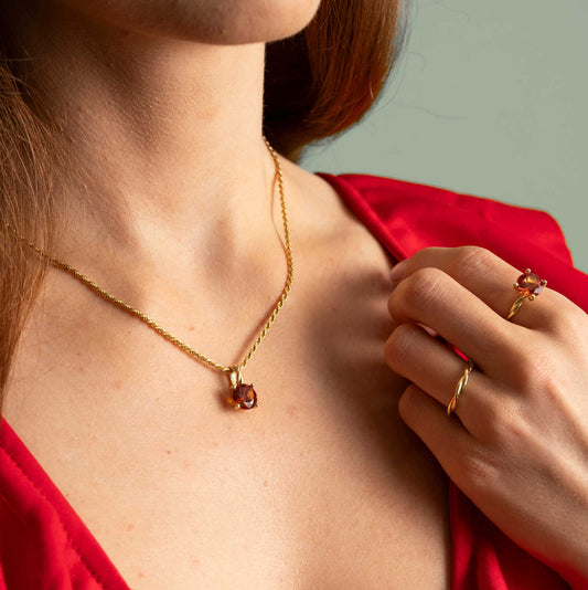 ANHENG I GULL MED SYNTETISK PADPARASCHA 26200012 - 10 - Bjerveur.noANHENG I GULL MED SYNTETISK PADPARASCHA 26200012 - 10