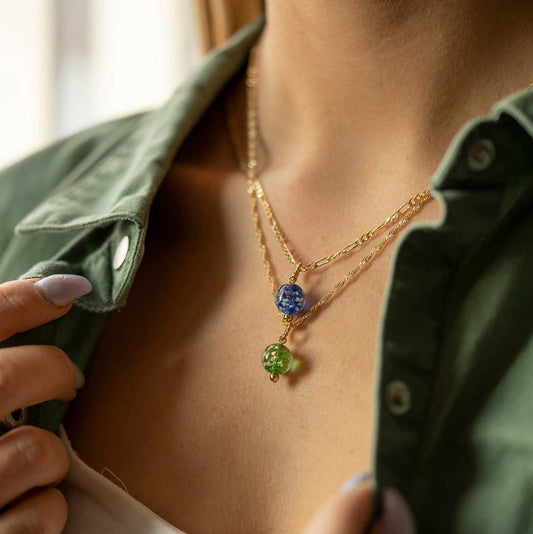 ANHENG I SØLV MED GRØNT GLASS 991260 - Bjerveur.noANHENG I SØLV MED GRØNT GLASS 991260