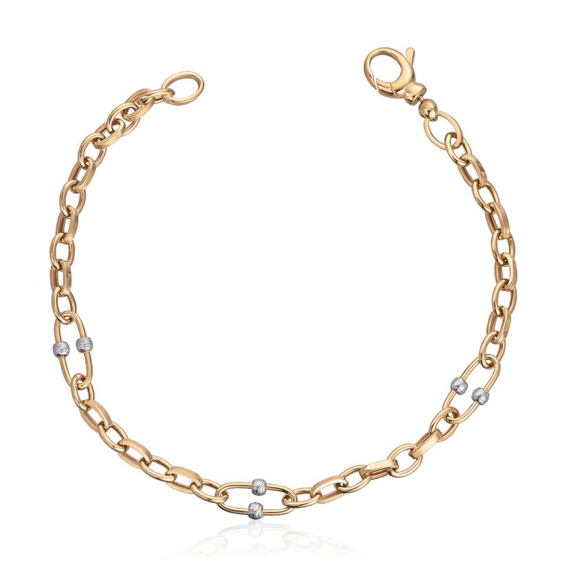 Armbånd 2 - farget i 14K gult gull og Rhodium Artikkelnr: 17097 - Bjerveur.noArmbånd 2 - farget i 14K gult gull og Rhodium Artikkelnr: 17097