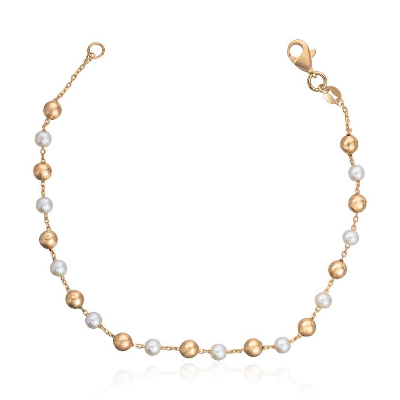 Armbånd Ferskvannsperle 14K gult gull Artikkelnr: 17096 - Bjerveur.noArmbånd Ferskvannsperle 14K gult gull Artikkelnr: 17096