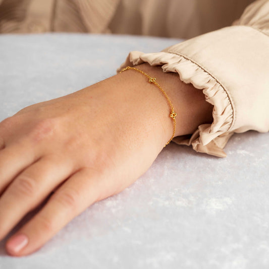 Armbånd i sølv, kulekjede blomst 710290 - Bjerveur.noArmbånd i sølv, kulekjede blomst 710290