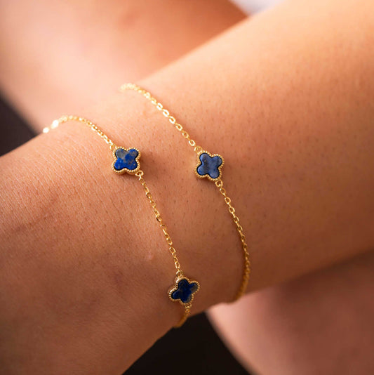 Armbånd i sølv med havblå kløver 992092 - Bjerveur.noArmbånd i sølv med havblå kløver 992092