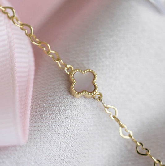 Armbånd i sølv med perlemor kløver 25388 - Bjerveur.noArmbånd i sølv med perlemor kløver 25388