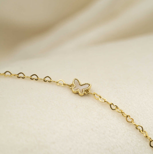 Armbånd i sølv med perlemor sommerfugl 25501 - Bjerveur.noArmbånd i sølv med perlemor sommerfugl 25501