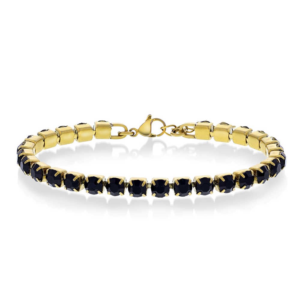 ARMBÅND I STÅL MED SORT ZIRKONIA 972556 - Bjerveur.noARMBÅND I STÅL MED SORT ZIRKONIA 972556