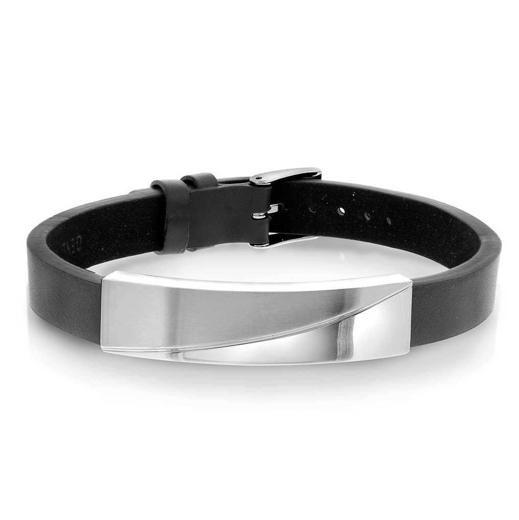 ARMBÅND I STÅL OG SKINN 972252 - Bjerveur.noARMBÅND I STÅL OG SKINN 972252