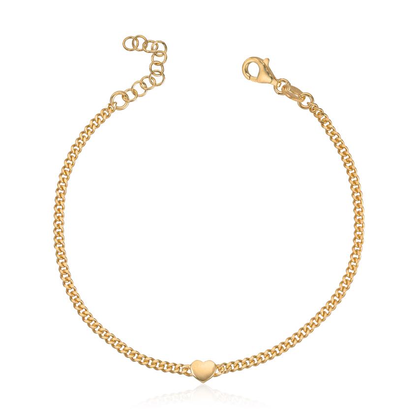 Armbånd med hjerte i fgorgylt sølv 925 Artikkelnr: 3037517 - Bjerveur.noArmbånd med hjerte i fgorgylt sølv 925 Artikkelnr: 3037517