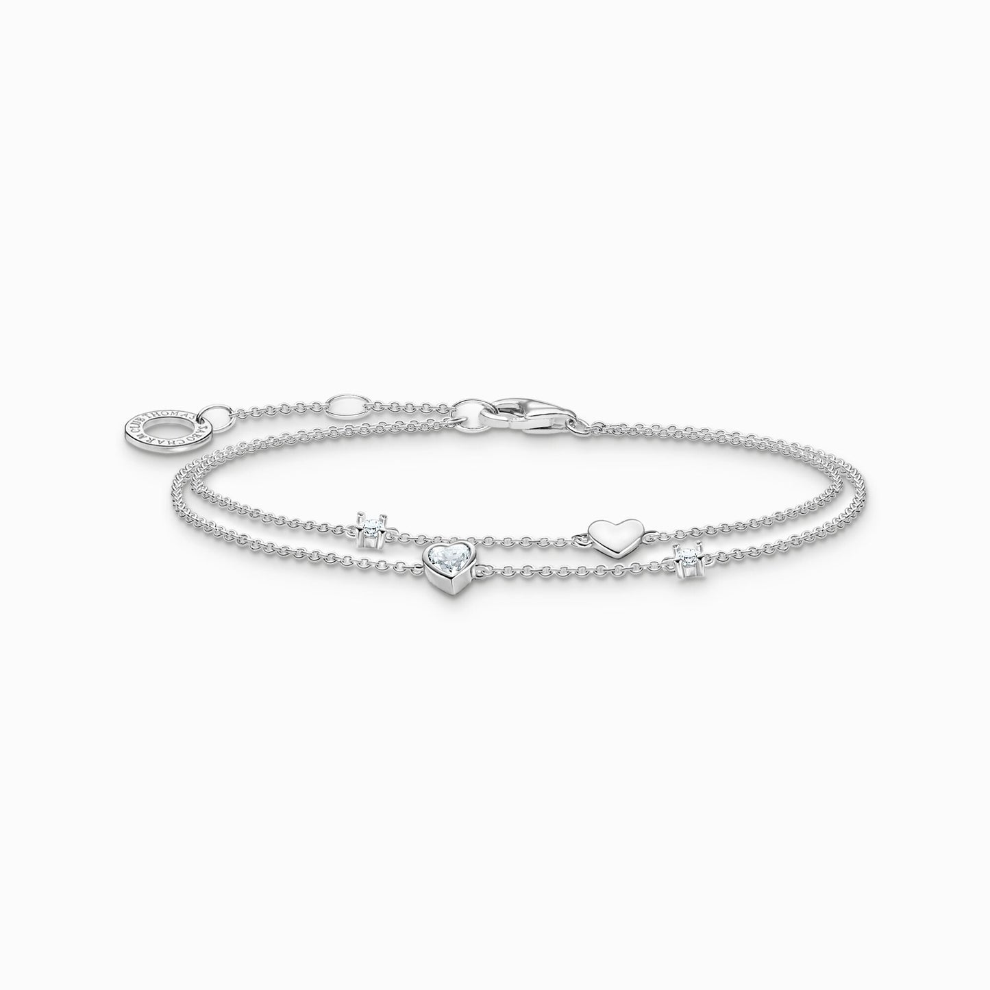 Armbånd med hjerter og hvite steiner sølv A2057 - 051 - 14 - Bjerveur.noArmbånd med hjerter og hvite steiner sølv A2057 - 051 - 14