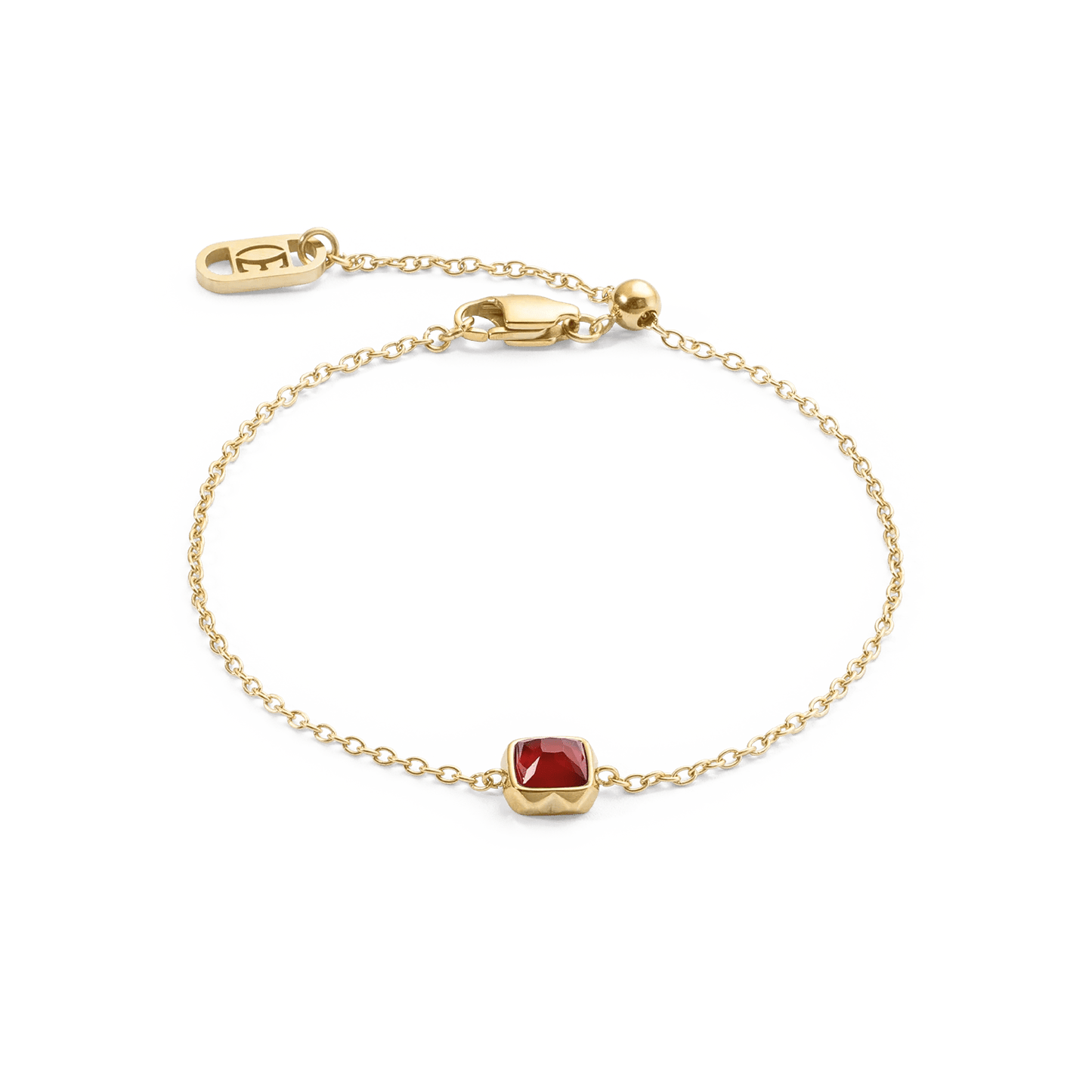 Birthstone January Bracelet Red Agate Gold 1301300300 - Bjerveur.noBirthstone January Bracelet Red Agate Gold 1301300300