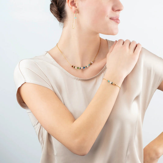 Bracelet Mini Cubes & Chain gold - multicolour 5076301516 - Bjerveur.noBracelet Mini Cubes & Chain gold - multicolour 5076301516