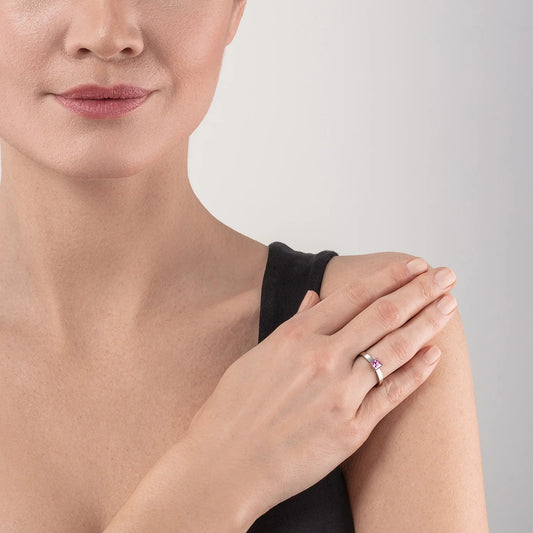 Brilliant Square liten ring sølv lys rosa 050140191752 - Bjerveur.noBrilliant Square liten ring sølv lys rosa 050140191752