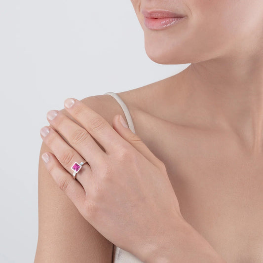 Brilliant Square stor ring sølv rosa 050040041752 - Bjerveur.noBrilliant Square stor ring sølv rosa 050040041752