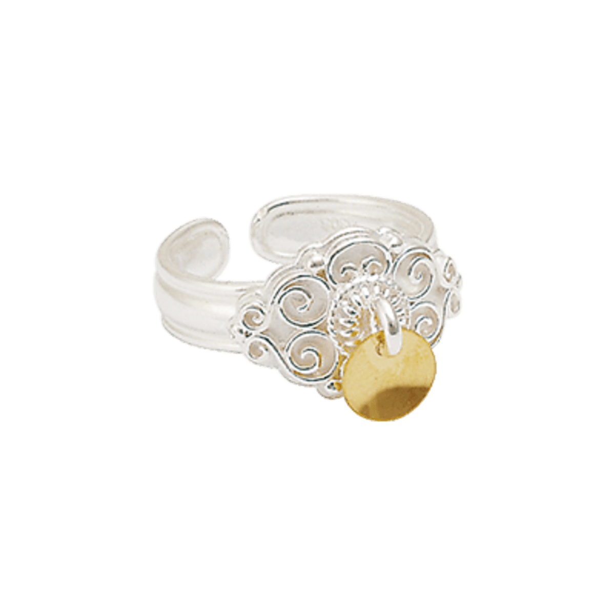 Bunadsring med forgylte lauv, kvit 377502 - Bjerveur.noBunadsring med forgylte lauv, kvit 377502