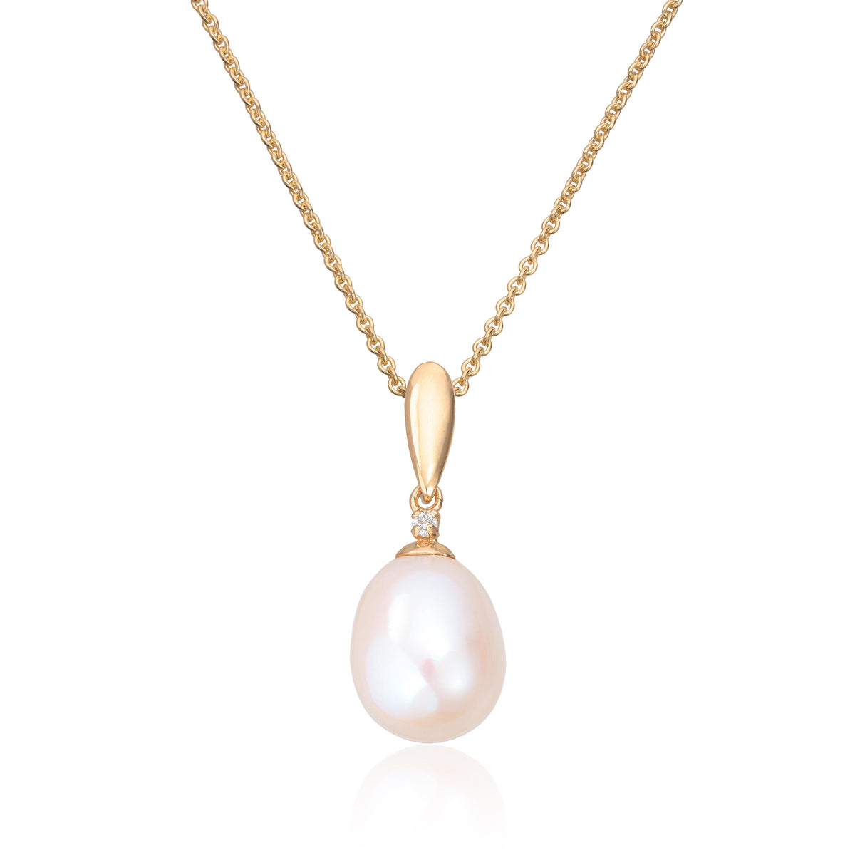 Carmen anheng i 585 gult gull med diamant og perle