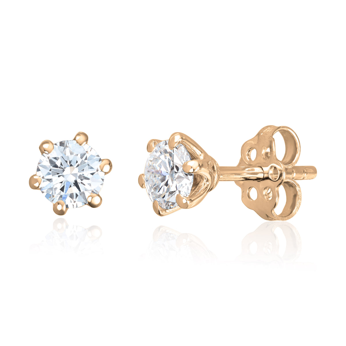 Svolder øredobber Alexandra i 585 gull med diamant 0,4 ct, bilde 2 av 2