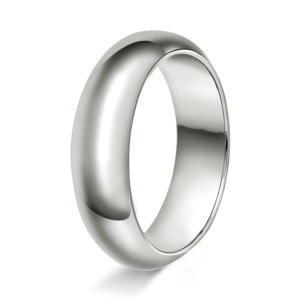 Ring i 14 karat hvitt gull, innvendig halvrund/flat, bilde 6 av 6