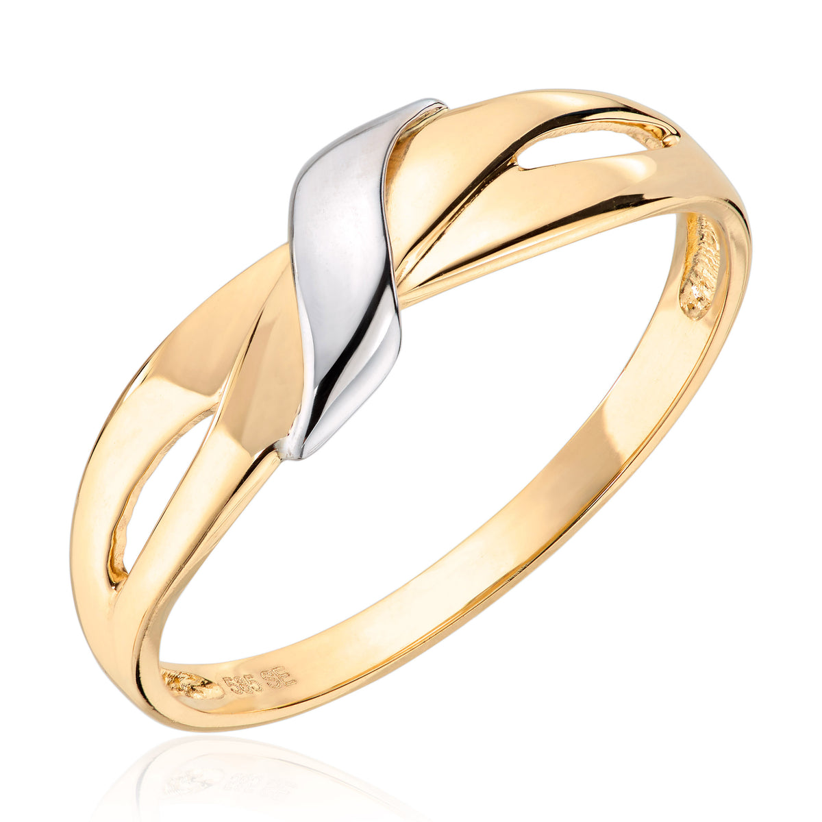 Carmen ring i tofarget 585 gull, rhodinert, 5,4 mm