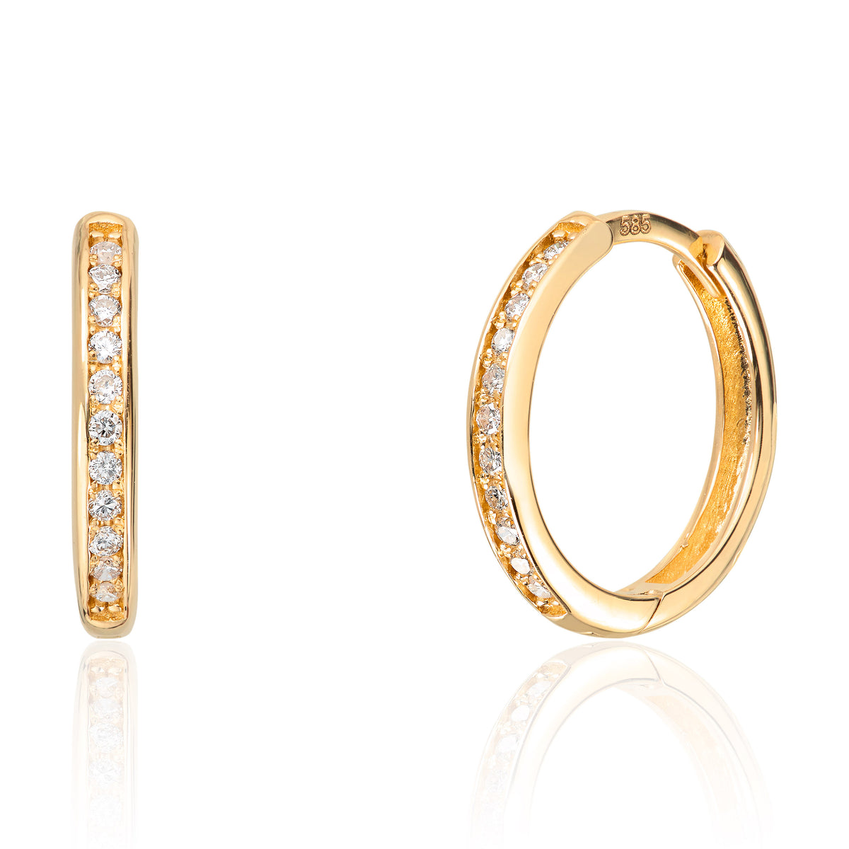 Carmen øredobber i 585 gult gull med diamant 0,13 ct