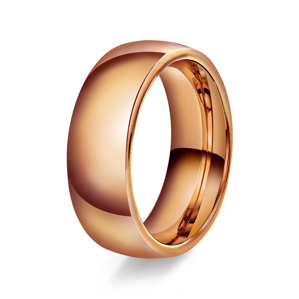 Ring i 14 karat rosé gull med innvendig hvelvet/buet form, bilde 6 av 6